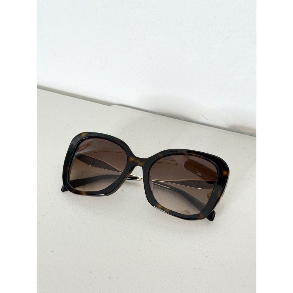 Prada SPR 03Y-F Oversized Butterfly Sunglasses Havana Tortoise Gold Logo Italy